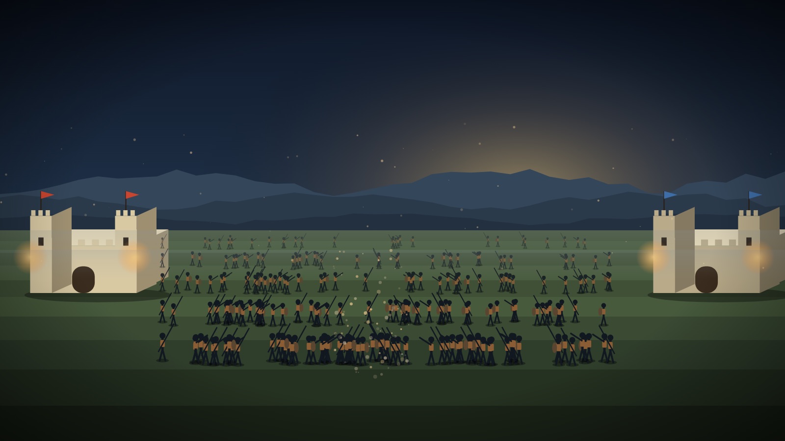 Kingdom Wars II — armies clashing across a wide 2.5D battlefield